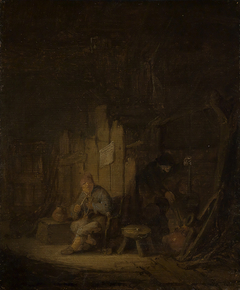 A Fisherman's Family in their Cottage by Adriaen van Ostade