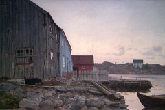 A Fisherman's Home, Old Hellesund by Amaldus Nielsen