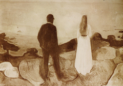 A man and a woman in a summer night by Edvard Munch