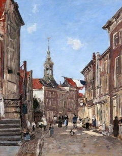 A Street in Dordrecht by Eugène Louis Boudin