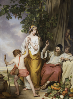 Abraham verstößt Hagar und Ismael by Josef Danhauser