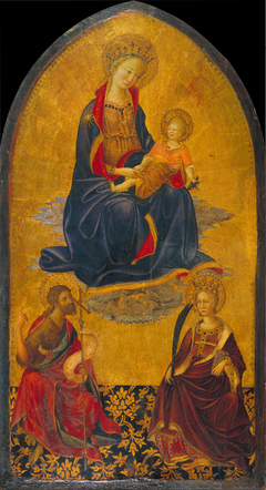 Adoration of the Virgin and Child by Saint John the Baptist and Saint Catherine by Gherardo Starnina