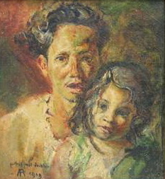 Affandi and Kartika by Affandi