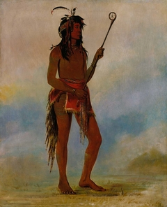 Ah-nó-je-nahge, He Who Stands on Both Sides, a Distinguished Ball Player by George Catlin