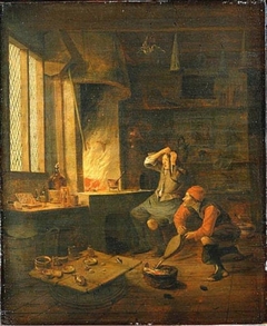 Alchemist in his Laboratory by Hendrik Martenszoon Sorgh