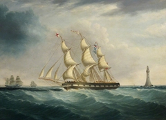 Allerton (1822) passing the Eddystone Lighthouse by Joseph Heard