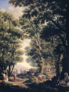 Arcadian Landscape, one of a series of ten murals in the garden room of the main floor of the Amsterdam house Herengracht 524 by Jurriaan Andriessen