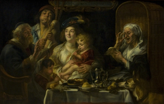 As the Old Sang the Young Play Pipes by Jacob Jordaens