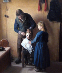 At the hairdresser by Anna Ancher