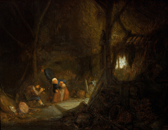 Bauern in einer Scheune by Adriaen van Ostade