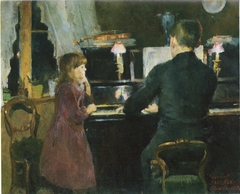 Big brother playing by Harriet Backer