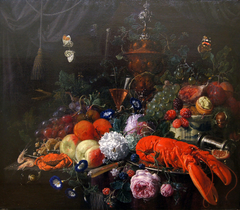 Blumen und Früchtestillleben mit Hummer (Nachfolger?) by Jan Davidsz. de Heem