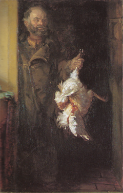 Bonatzi with the rooster by Anna Ancher