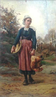 Bretonne aux poules by Théophile Deyrolle