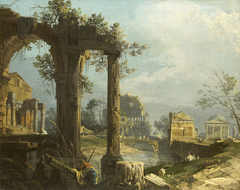 Capriccio with Ruins by Canaletto