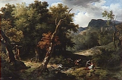 Carloman blessé à mort dans la forêt d'Yvelines by Jean-Charles-Joseph Rémond