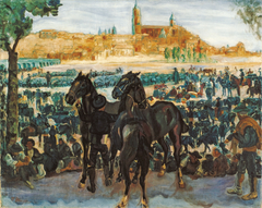 Cattle Fair in Salamanca by Francisco Iturrino