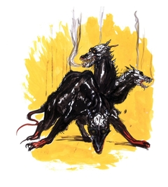 Cerberus - Final Fantasy III by Yoshitaka Amano