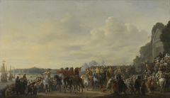 Charles II (1630-1685) stopping at the Estate of Wema on the Rotte on his Journey from Rotterdam to The Hague, 25 May 1660 by Johannes Lingelbach