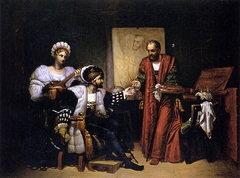 Charles V Picking up Titian's Paintbrush by Pierre-Nolasque Bergeret