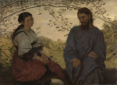 Christus und die Samariterin by Hans Thoma