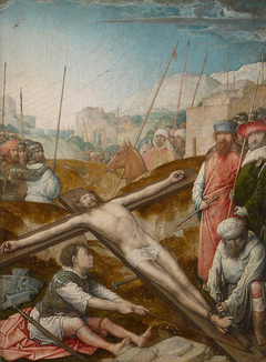 Christus wird ans Kreuz genagelt by Juan de Flandes