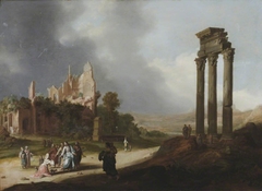 Classical Ruins with Christ and the Woman of Samaria by Bartholomeus Breenbergh