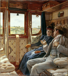 Couple dans un compartiment de train by Ricardo López Cabrera