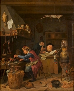 De alchimisten by Jan Steen