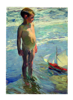 Enfant au bâteau by Joaquín Sorolla