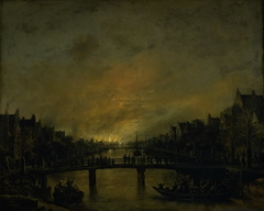 Fire at Amsterdam by Night by Aert van der Neer