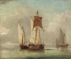 Fishing Boats on a Calm Sea by Charles Brooking