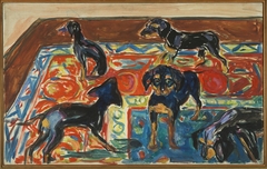 Five Puppies on the Carpet by Edvard Munch