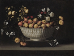 Flowers and Fruit in a China Bowl by Juan de Zurbarán