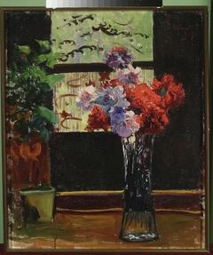 Flowers in a vase by Leon Wyczółkowski