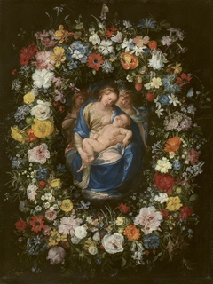 Garland with the Virgin, the Christ Child and two Angels by Jan Brueghel the Elder