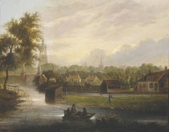 Gezicht op Monnikendam by anonymous painter