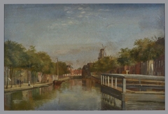 Goudsesingel met molen bij de Oostpoort by Jan Bikkers