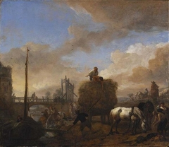 Hay Wagon near a River by Philips Wouwerman