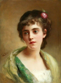 Head of a Girl by Gustave Jean Jacquet