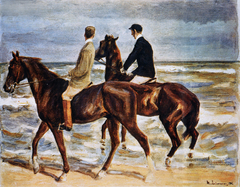 Horseman on the beach by Max Liebermann