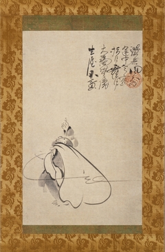 Hotei Pointing at the Moon by Fūgai Ekun