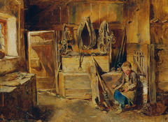 In der Geschirrkammer by Carl Schindler