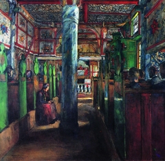 Interior from Uvdal Stave Church by Harriet Backer