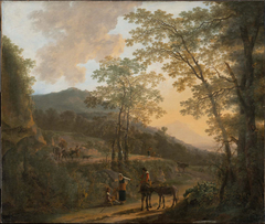 Italian Landscape with Peasants and Donkeys by Willem de Heusch