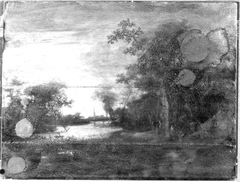 Kanallandschaft bei Sonnenuntergang (Nachahmer) by Aert van der Neer