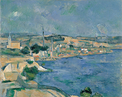 La Baie de Marseille, avec vue sur le village Saint-Henri près de l'Estaque by Paul Cézanne