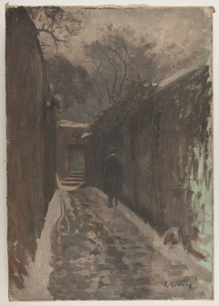 La rue Berton sous la neige by Adolphe Gumery