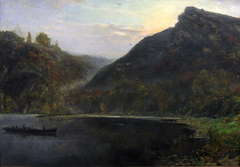 Landscape at the river Meuse by Hippolyte Boulenger