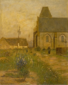 Landscape with a Church and a Graveyard by Eugen Jettel